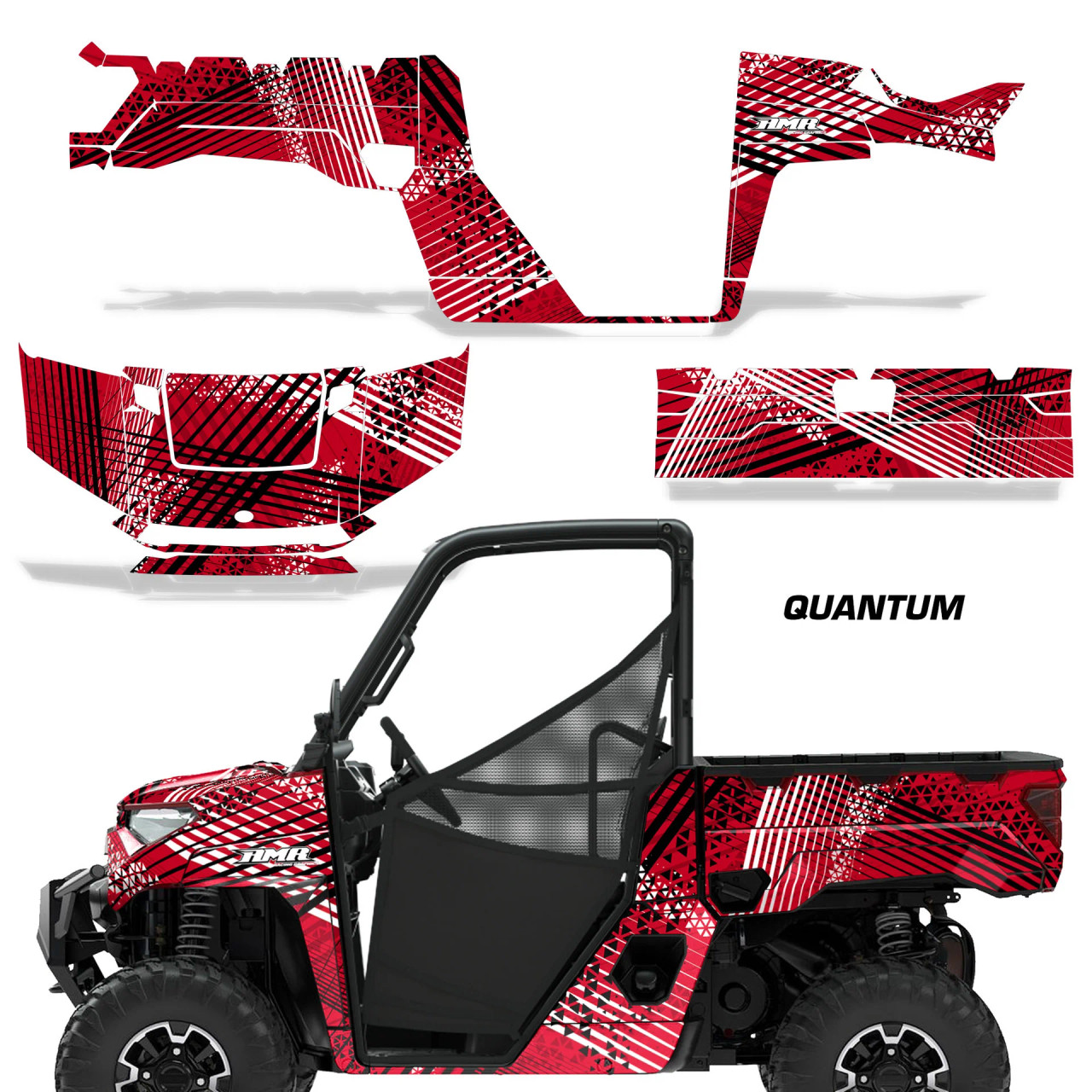 AMR Racing Graphics - 2018-2024 Polaris Ranger 1000 XP Graphic Wrap Kit  - Lamonster Garage
QUANTUM HEAVY RED