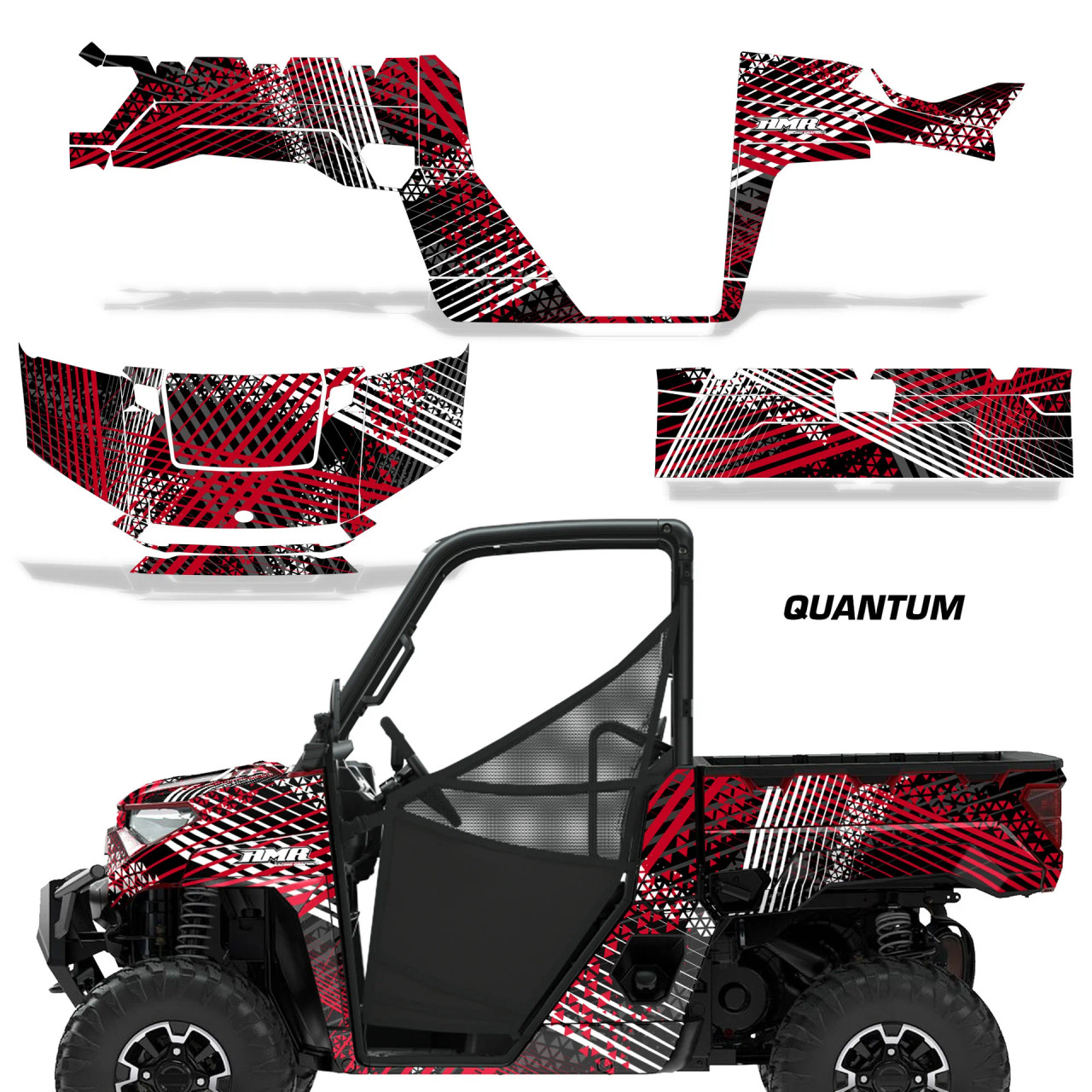 AMR Racing Graphics - 2018-2024 Polaris Ranger 1000 XP Graphic Wrap Kit  - Lamonster Garage
QUANTUM LESS RED