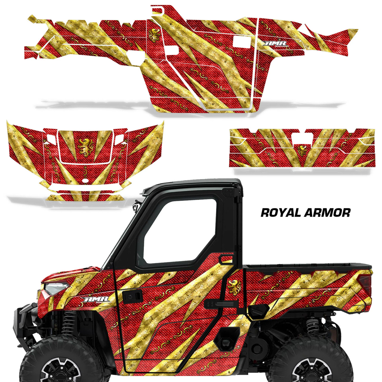 AMR Racing Graphics - 2018-2024 Polaris Ranger 1000 XP Graphic Wrap Kit  - Lamonster Garage
ROYAL ARMOR RED / GOLD