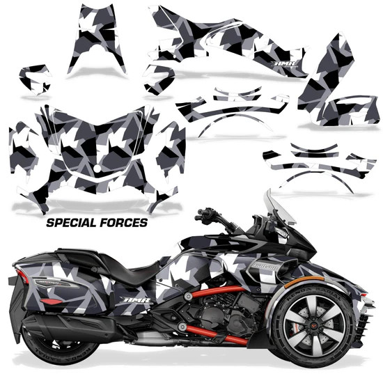 AMR Racing Graphics - 2016 - 2026 Can Am F3-T Spyder Graphic Kit - Lamonster Garage
SPECIAL FORCES (BLACK / WHITE)