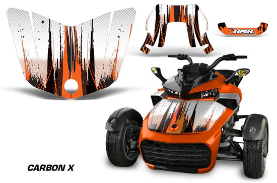 AMR Racing Graphics - 2015 - 2026 Can Am F3 / F3-S / F3-T / F3-LTD Spyder Hood Decal Hood Kit - Lamonster Garage
CARBON X (ORANGE)
