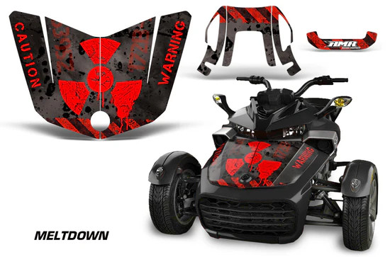 AMR Racing Graphics - 2015 - 2026 Can Am F3 / F3-S / F3-T / F3-LTD Spyder Hood Decal Hood Kit - Lamonster Garage
MELTDOWN (RED)