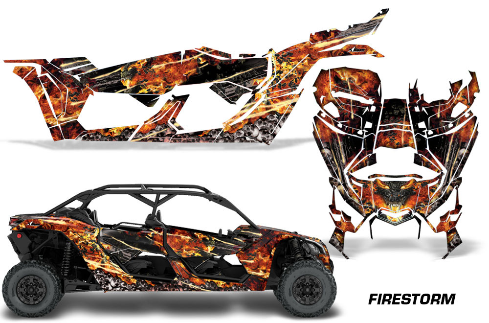 AMR Racing Graphics - 2016 - 2026 Can Am Maverick X3/X DS/ X RS 4 Door UTV Graphic Wrap FULL Kit  - Lamonster Garage
FIRESTORM