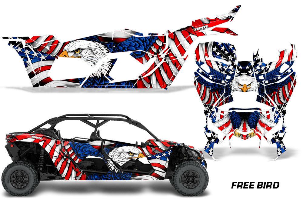 AMR Racing Graphics - 2016 - 2026 Can Am Maverick X3/X DS/ X RS 4 Door UTV Graphic Wrap FULL Kit  - Lamonster Garage
FREE BIRD