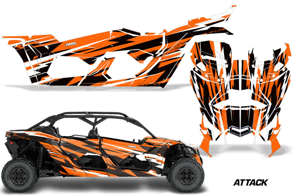 AMR Racing Graphics - 2016 - 2026 Can Am Maverick X3/X DS/ X RS 4 Door UTV Graphic Wrap FULL Kit  - Lamonster Garage
ATTACK (ORANGE)