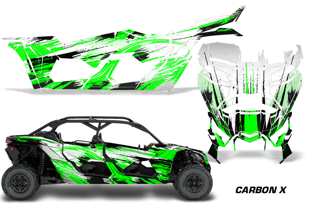 AMR Racing Graphics - 2016 - 2026 Can Am Maverick X3/X DS/ X RS 4 Door UTV Graphic Wrap FULL Kit  - Lamonster Garage
ATTACK (GREEN)