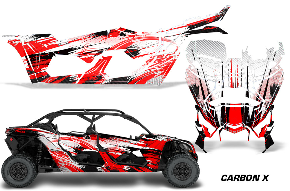 AMR Racing Graphics - 2016 - 2026 Can Am Maverick X3/X DS/ X RS 4 Door UTV Graphic Wrap FULL Kit  - Lamonster Garage
CARBON X (RED)