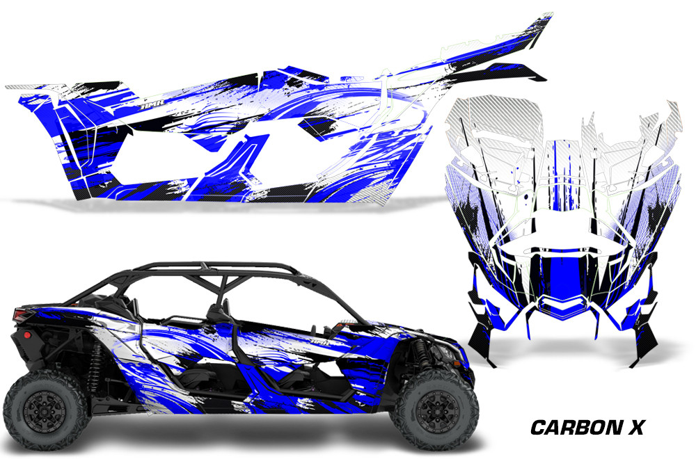 AMR Racing Graphics - 2016 - 2026 Can Am Maverick X3/X DS/ X RS 4 Door UTV Graphic Wrap FULL Kit  - Lamonster Garage
CARBON X (BLUE)