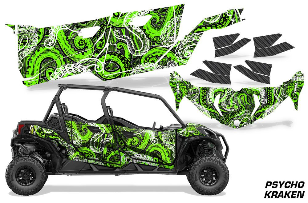 AMR Racing Graphics - 2019 - 2025 Can-Am BRP Maverick Sport MAX 4 Door UTV Graphic Kit - Lamonster Garage
PSYCHO KRAKEN (GREEN)