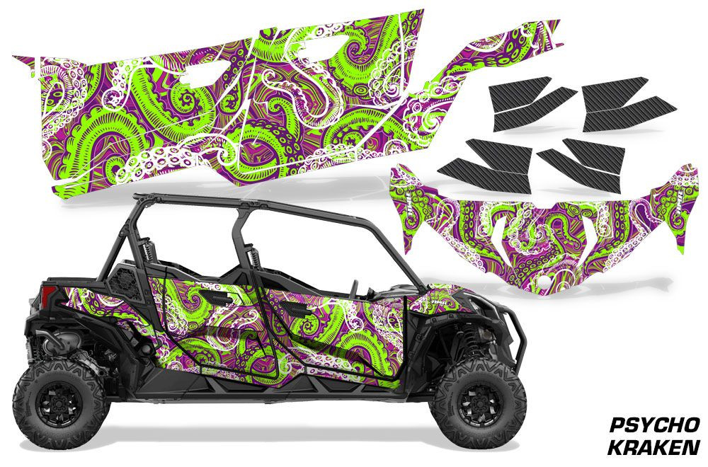 AMR Racing Graphics - 2019 - 2025 Can-Am BRP Maverick Sport MAX 4 Door UTV Graphic Kit - Lamonster Garage
PSYCHO KRAKEN (GREEN / PURPLE)