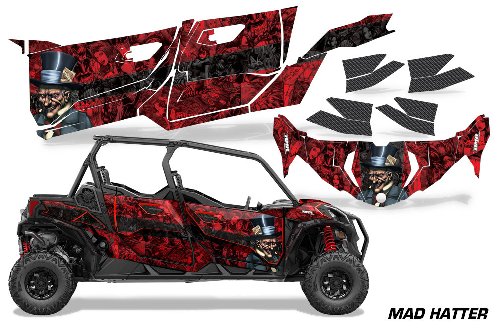 AMR Racing Graphics - 2019 - 2025 Can-Am BRP Maverick Sport MAX 4 Door UTV Graphic Kit - Lamonster Garage
MAD HATTER (RED / BLACK STRIPE)