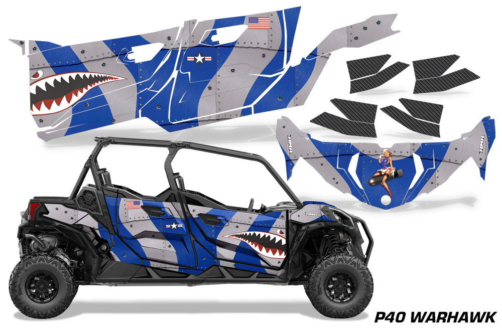AMR Racing Graphics - 2019 - 2025 Can-Am BRP Maverick Sport MAX 4 Door UTV Graphic Kit - Lamonster Garage
P40 WARHAWK  (BLUE / SILVER)