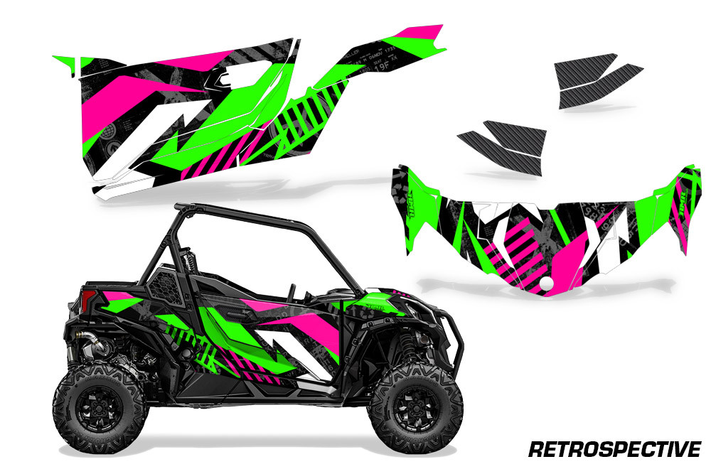 AMR Racing Graphics - 2019 - 2025 Can-Am BRP Maverick Sport 2 Door UTV Graphic Kit  - Lamonster Garage
RETROSPECTIVE (GREEN / PINK)