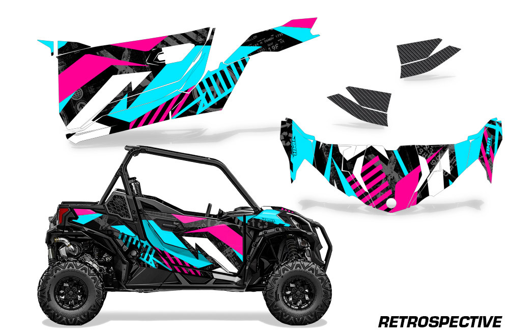AMR Racing Graphics - 2019 - 2025 Can-Am BRP Maverick Sport 2 Door UTV Graphic Kit  - Lamonster Garage
RETROSPECTIVE (TEAL / PINK)