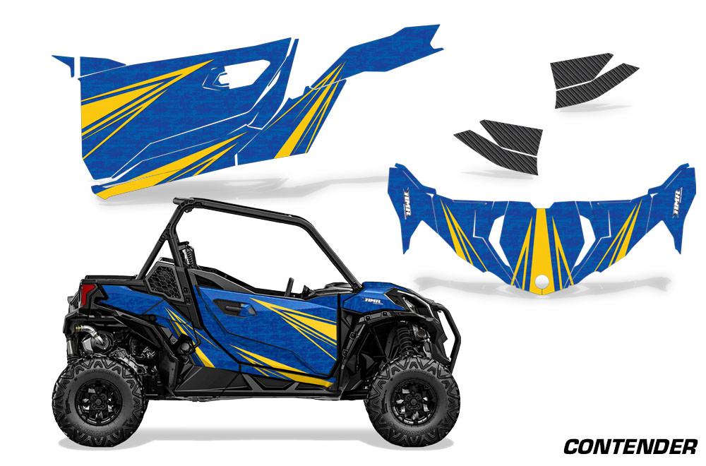 AMR Racing Graphics - 2019 - 2025 Can-Am BRP Maverick Sport 2 Door UTV Graphic Kit  - Lamonster Garage
CONTENDER (YELLOW / BLUE)