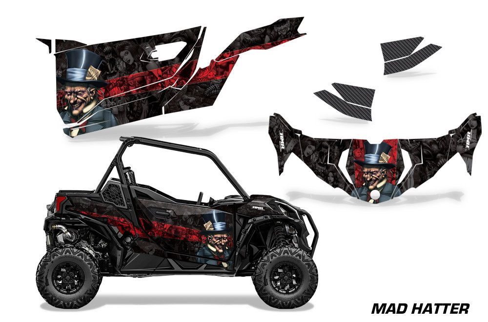 AMR Racing Graphics - 2019 - 2025 Can-Am BRP Maverick Sport 2 Door UTV Graphic Kit  - Lamonster Garage
MAD HATTER (BLACK / RED STRIPE)