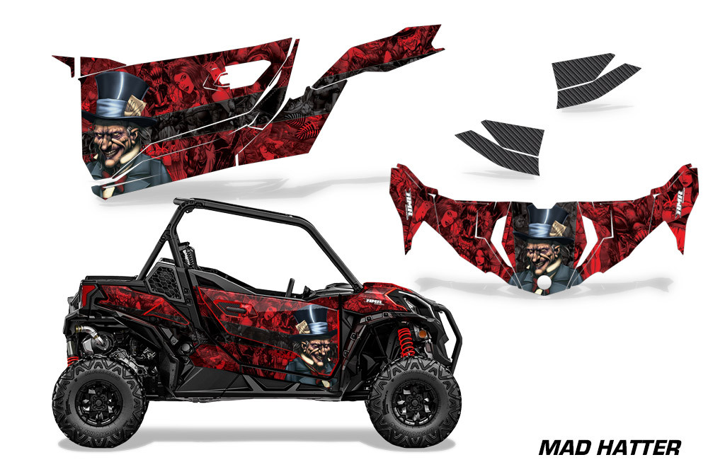 AMR Racing Graphics - 2019 - 2025 Can-Am BRP Maverick Sport 2 Door UTV Graphic Kit  - Lamonster Garage
MAD HATTER (RED / BLACK STRIPE)