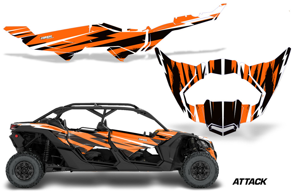 AMR Racing Grphics - 2016 - 2026 Can Am Maverick X3/X DS/ X RS 4 Door UTV Graphic Wrap TRIM Kit - Lamonster Garage
ATTACK (ORANGE)