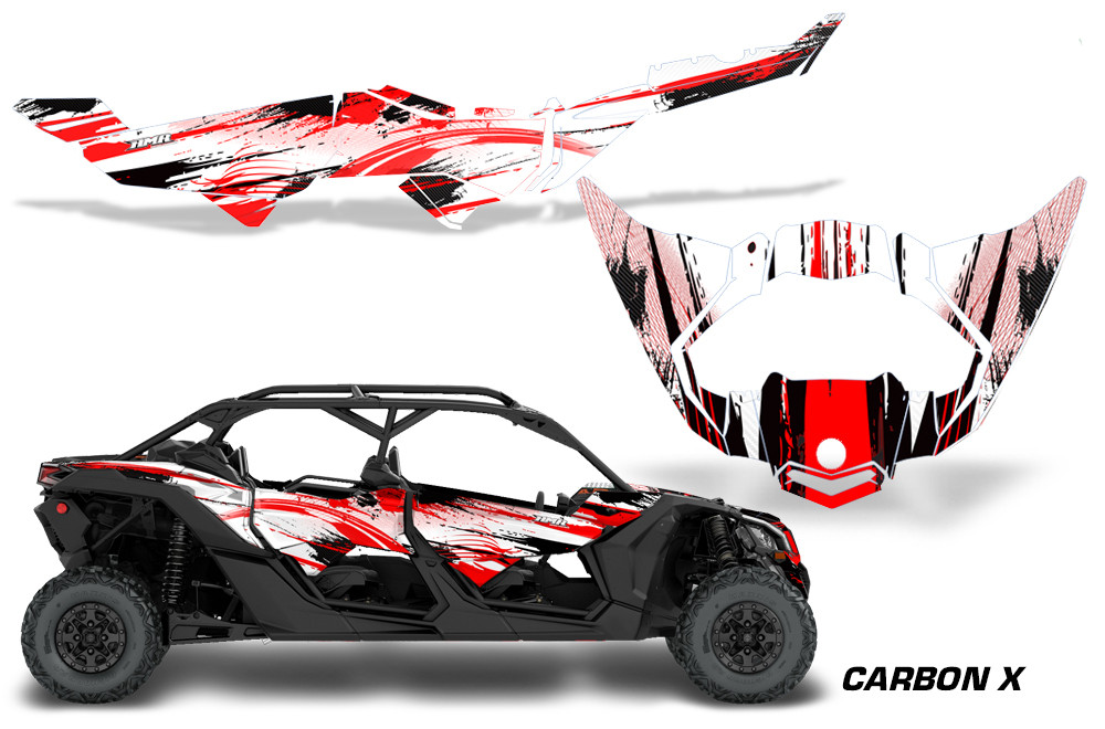 AMR Racing Grphics - 2016 - 2026 Can Am Maverick X3/X DS/ X RS 4 Door UTV Graphic Wrap TRIM Kit - Lamonster Garage
CARBON X (RED)