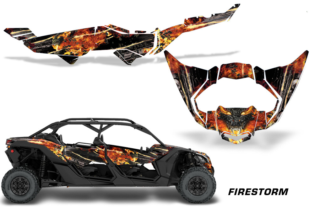 AMR Racing Grphics - 2016 - 2026 Can Am Maverick X3/X DS/ X RS 4 Door UTV Graphic Wrap TRIM Kit - Lamonster Garage
FIRESTORM