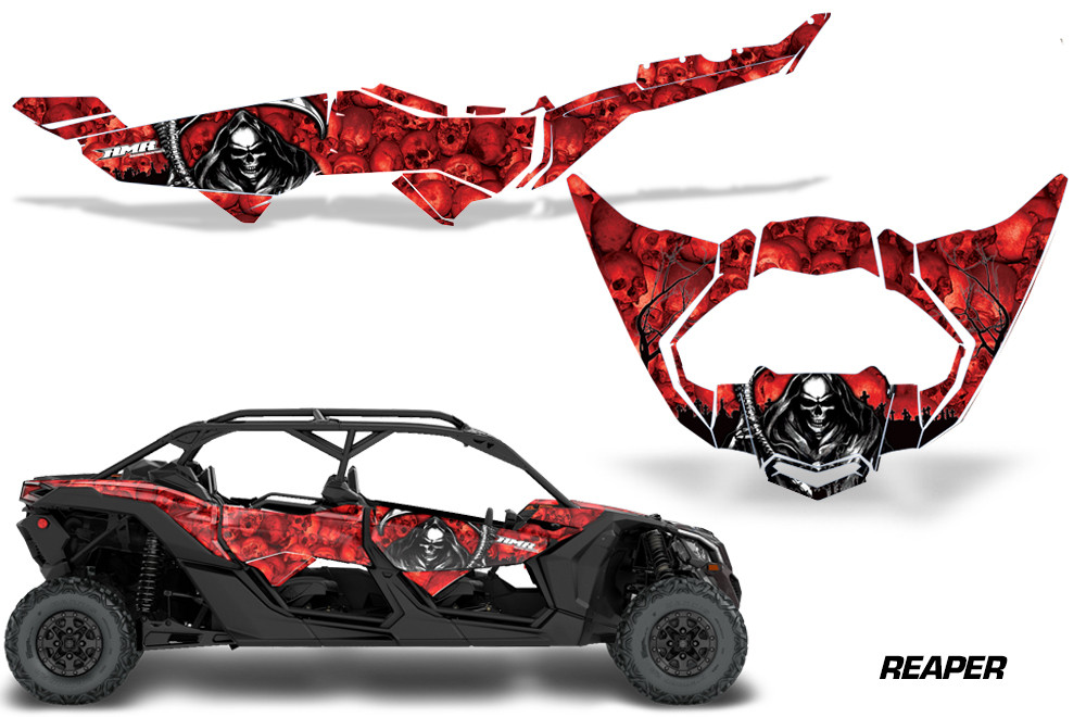 AMR Racing Grphics - 2016 - 2026 Can Am Maverick X3/X DS/ X RS 4 Door UTV Graphic Wrap TRIM Kit - Lamonster Garage
REAPER (RED)