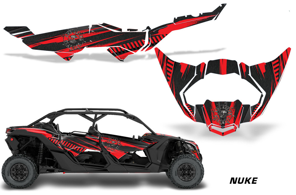 AMR Racing Grphics - 2016 - 2026 Can Am Maverick X3/X DS/ X RS 4 Door UTV Graphic Wrap TRIM Kit - Lamonster Garage
NUKE (RED)