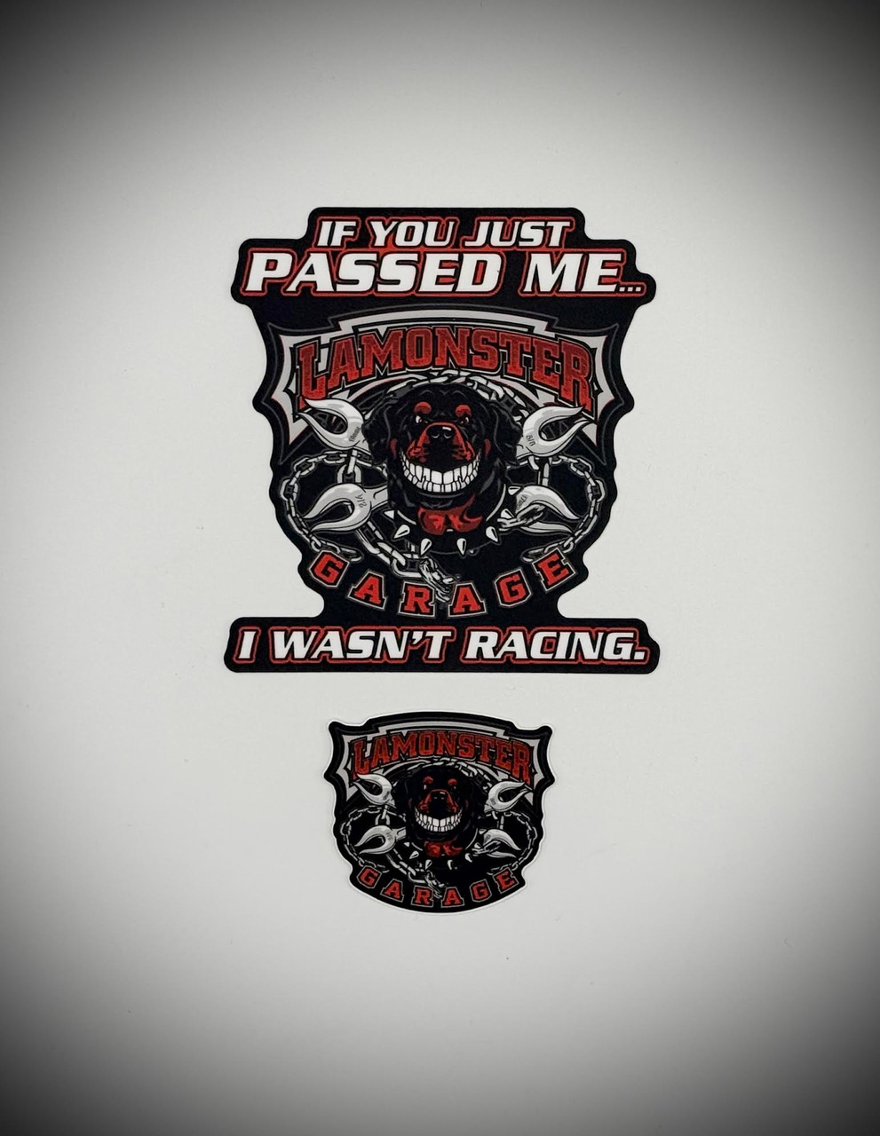 Lamonster Garage Decals "IF YOU JUST PASSED ME... I WASN'T RACING."(2pc) (LG-2022)

Lamonster Garage decals, LG-2022 Spyder decal, If you just passed me I wasn’t racing sticker, Can-Am Spyder sticker, Ryker decals, motorcycle humor decals, powersports vinyl sticker, Lamonster Garage accessories.