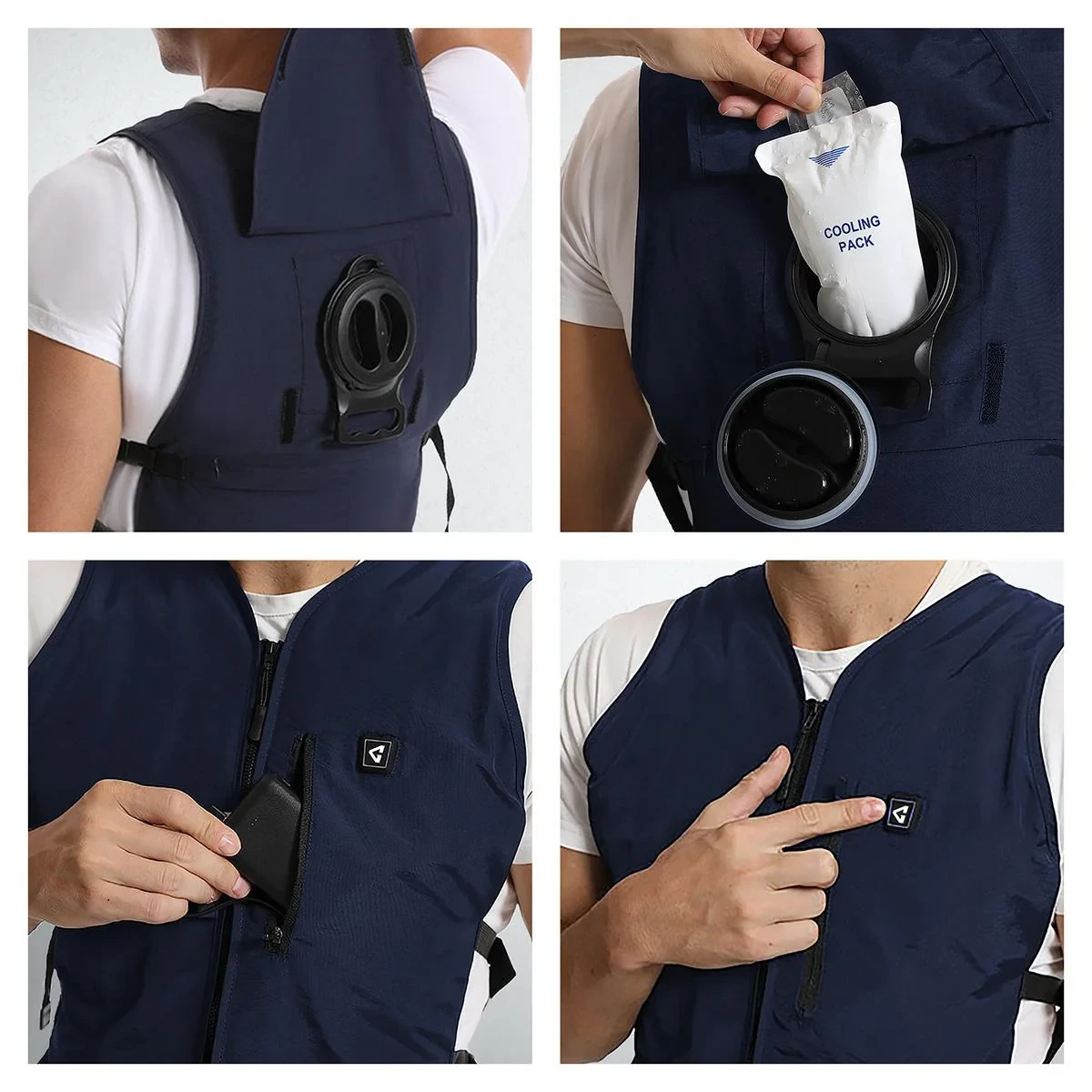 Motorcycle cooling vest for hot weather riding | GER-CV-5V-N-OS | Lamonster Garage
