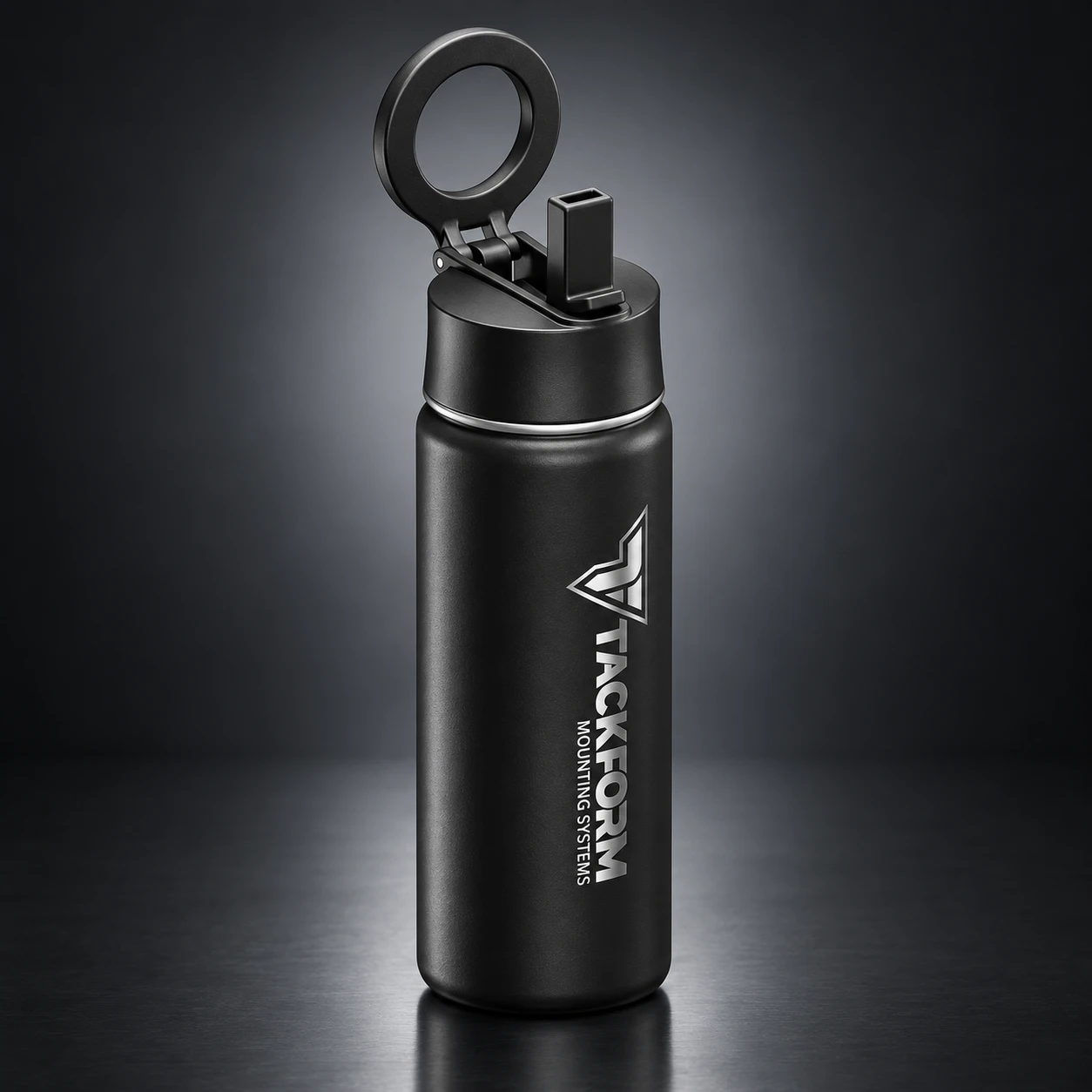 Tackform 18oz MagSafe-compatible insulated water bottle phone holder | WB-002 | Lamonster Garage