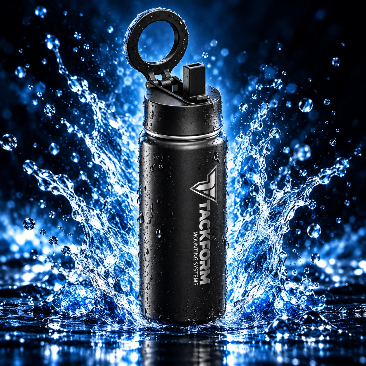 Tackform 18oz MagSafe-compatible insulated water bottle phone holder | WB-002 | Lamonster Garage