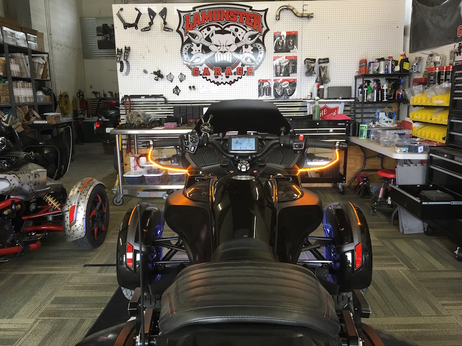 Longhorn amber LED mirror lights for Can-Am SpyderF3-T F3 Limited | SPY-226 | Lamonster Garage