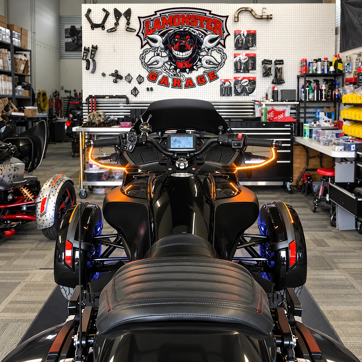 Longhorn amber LED mirror lights for Can-Am SpyderF3-T F3 Limited | SPY-226 | Lamonster Garage