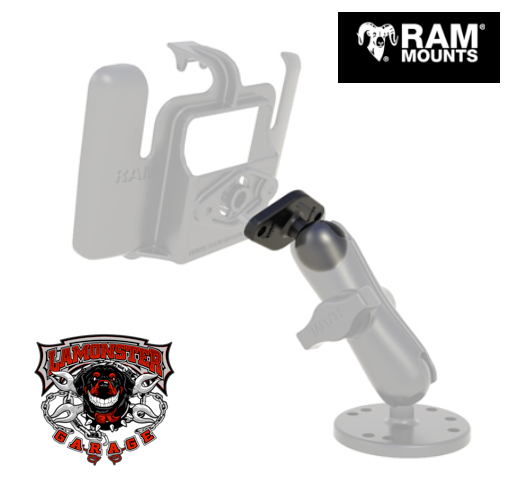 RAM® Diamond Plate 2.43" x 1.31" with 1" Ball (RAM-B-238U) - Lamonster Garage