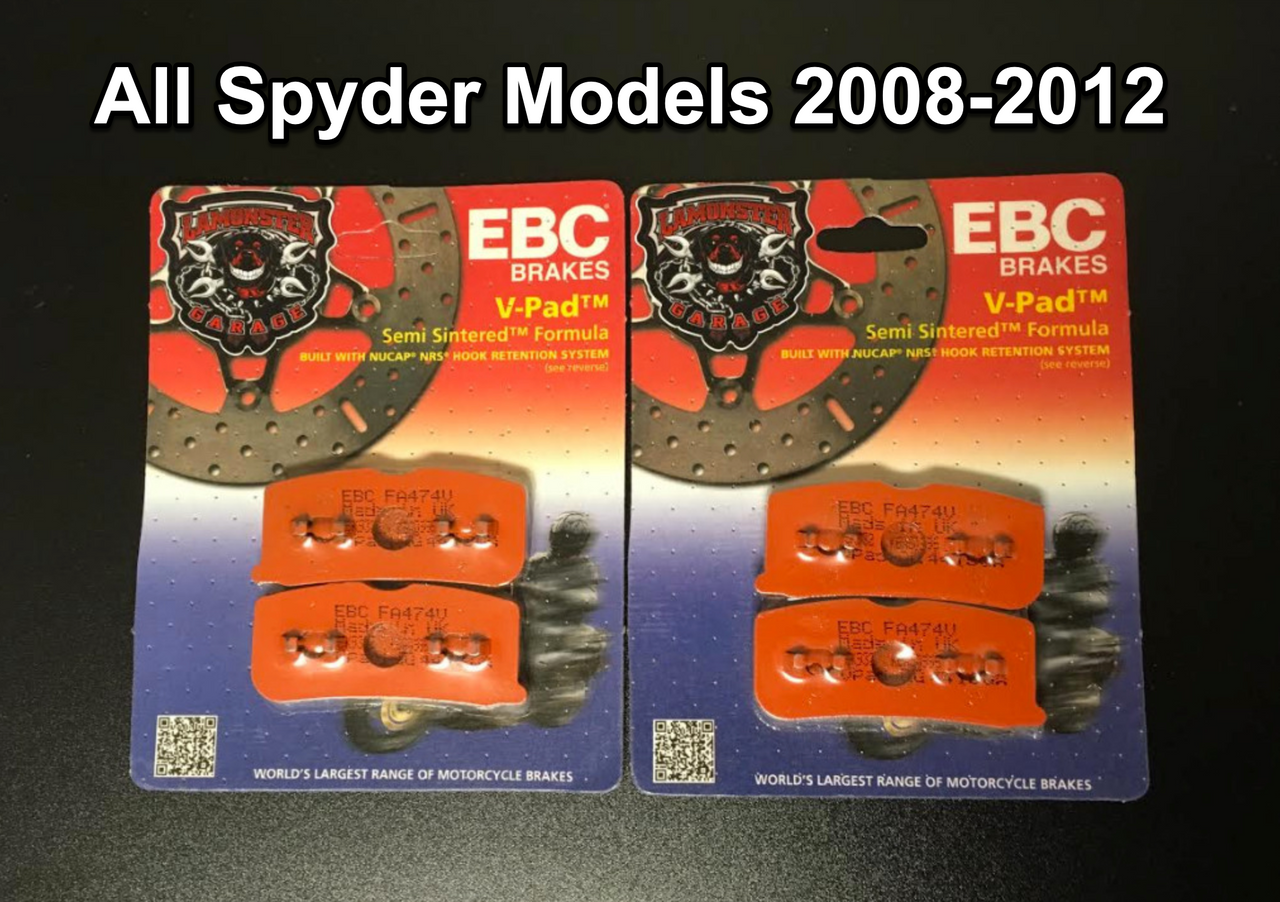 High Performance EBC Semi-Sintered Front Brake Pads (All Spyder Models 2008-2012) (FA474V) Lamonster Garage
