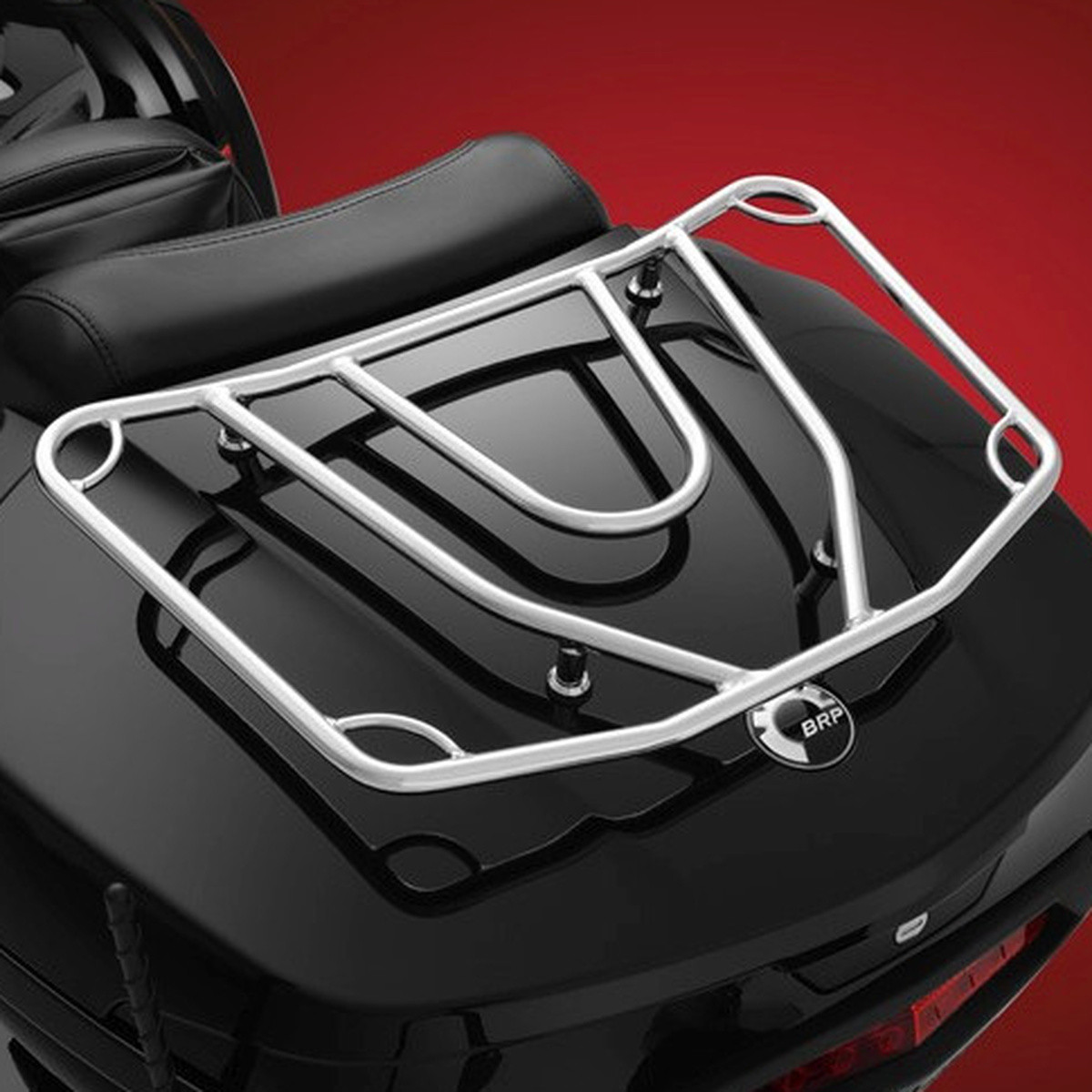 Show Chrome Tour Trunk Rack for Can-Am Spyder 2016+ F3-T, F3 Limited & 2020+ RT Models and the Yamaha Star Venture | Chrome | 41-355 | Lamonster Garage