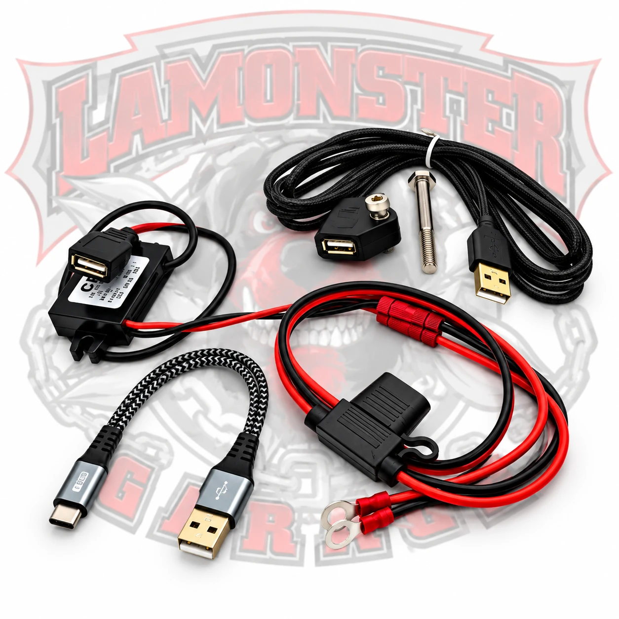 USB Cable Holder - Extension, USB Power Supply, 12" Type-C USB Cable | LG-3091-3092-3019 | Lamonster Garage