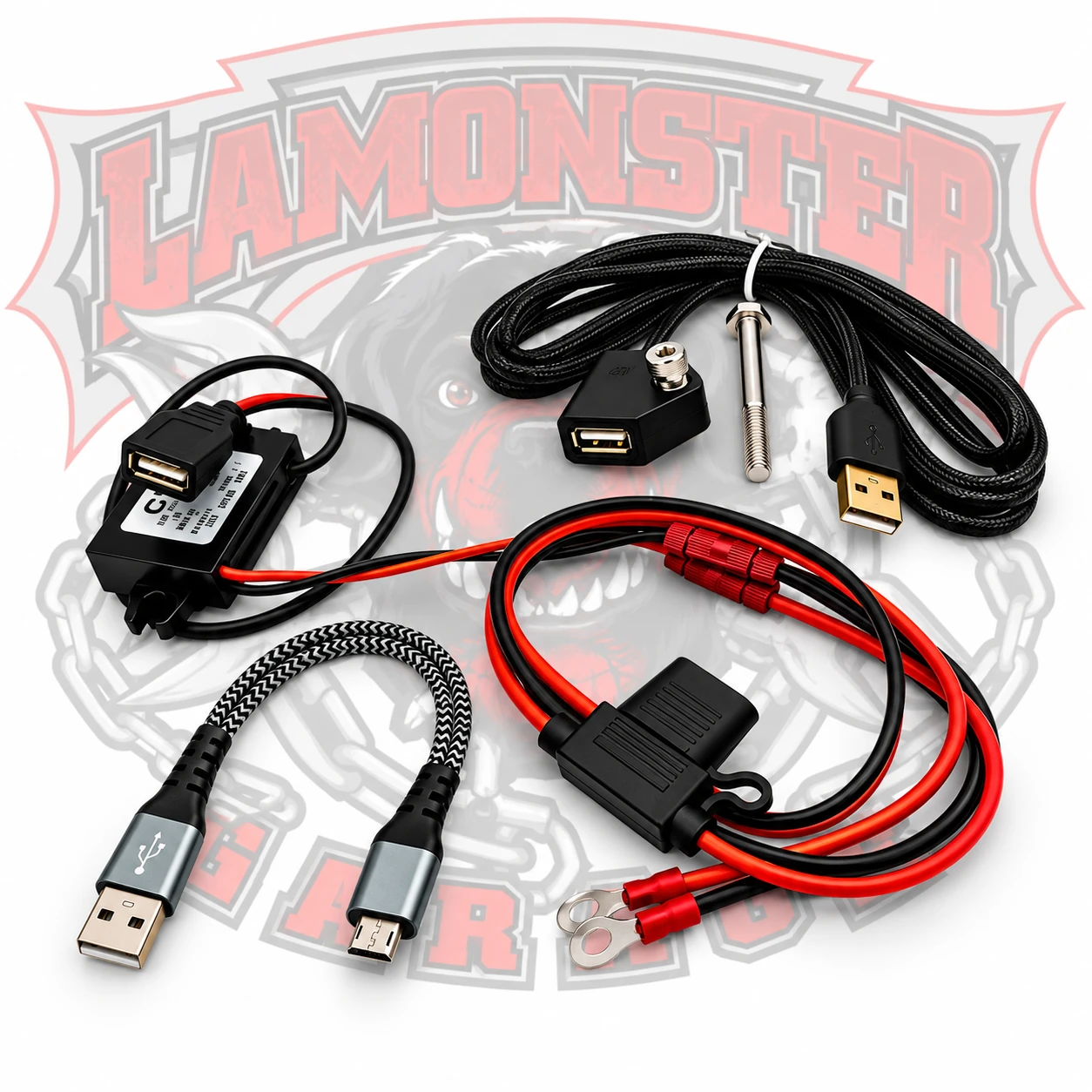 USB Cable Holder - Extension, USB Power Supply, 12" Micro USB Cable | LG-3091-3092-3013 | Lamonster Garage