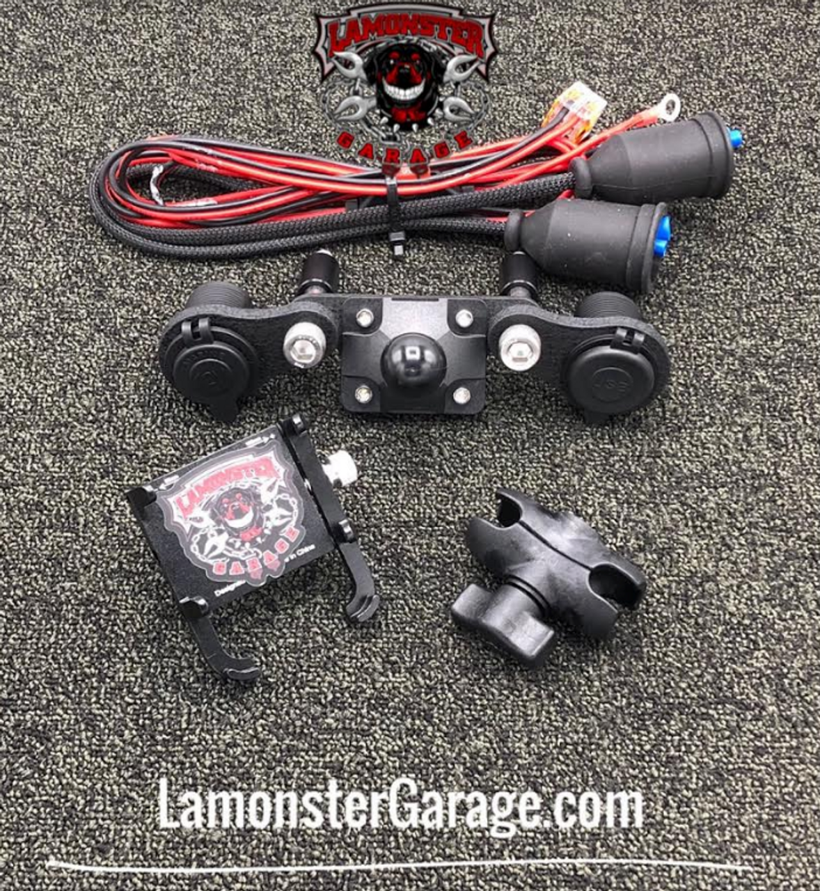 Monster Mount 2.0 with Dual Power Plates with Lamonster Approved Phone Holder (LG-3020-4018) by Lamonster
Fits ALL Can-Am Spyder F3 & RT Models Including the Limited. 