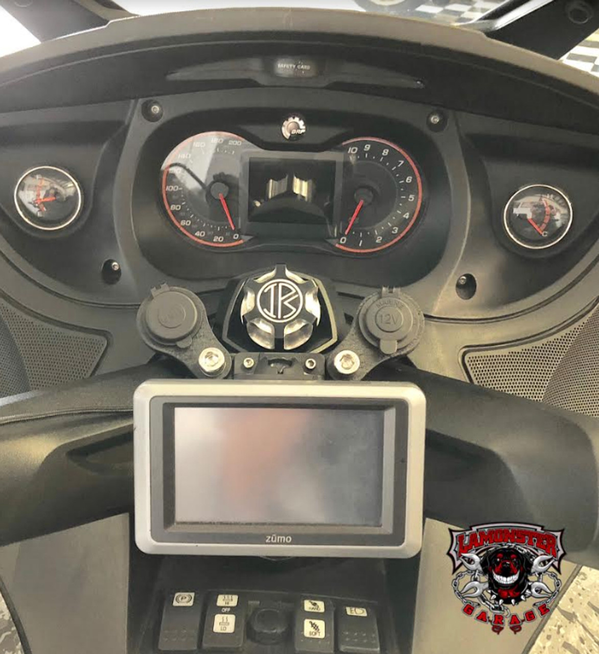 Can-Am Spyder Monster Mount 2.0 with GPS Swivel and Dual Power Plates (LG-3020-1054) - Lamonster Garage®
Fits ALL Can-Am Spyder F3 and RT Models.