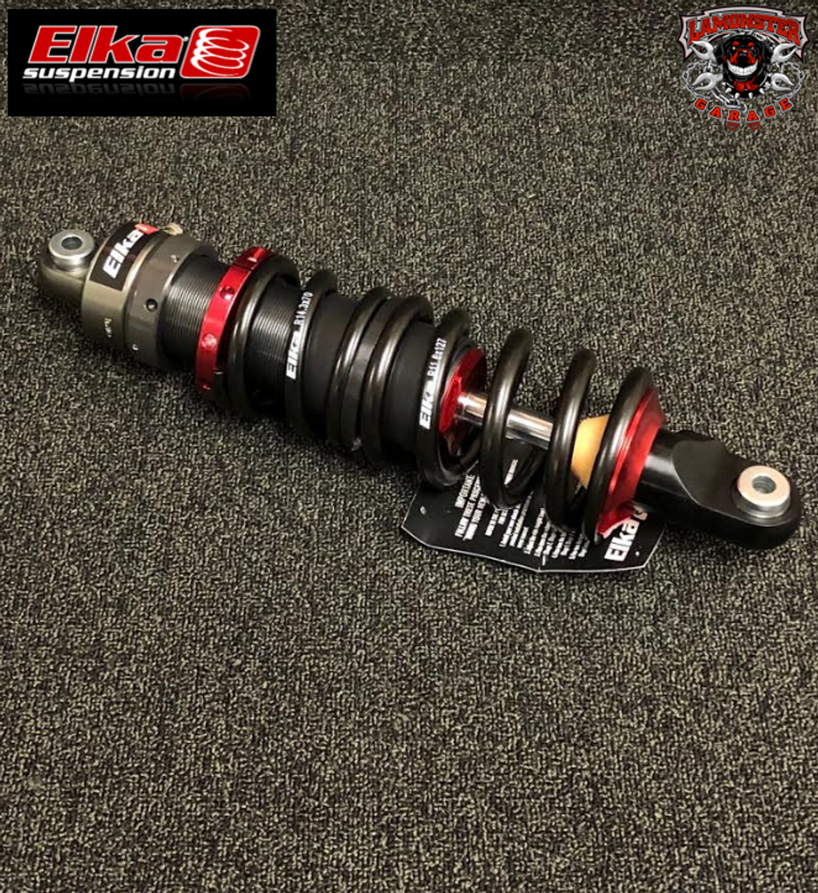 Stage 2 Elka® Shock (Rear) Can Am® Spyder F3 / F3-S (ELKA-70005) - Lamonster Garage®
THREADED MANUAL OR REMOTE HYDRAULIC SPRING PRELOAD
Available as a manual threaded adjuster or convenient remote hydraulic preload adjuster. Lets the rider fine-tune the initial force applied on the springs and precisely balance the weight distribution across the front and rear of the vehicle while setting up the ride height (sag) and to lower or raise the vehicle to adapt to various situations or to suit your personal preference.

To use, turn the preload adjustment ring clockwise (from top of the shock) to increase preload and raise the vehicle or turn counter-clockwise to reduce preload and lower the vehicle.

