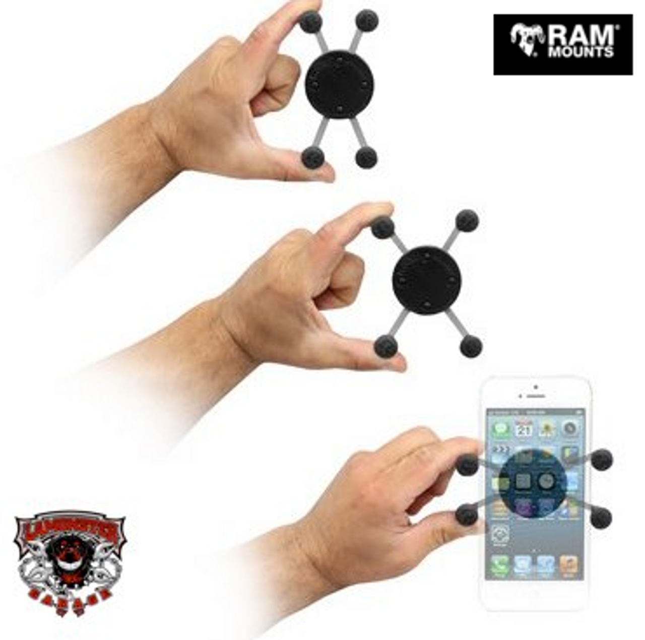 RAM® Universal X-Grip® Large Phone/Phablet Cradle with 1" Ball (RAM-UN10B) Lamonster Approved