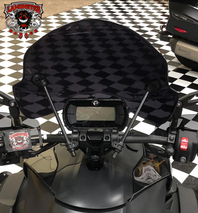 Ryker / Universal Windshield (Dark Smoke) (5022F) - Lamonster Garage
Fits 1" and 7/8" bars