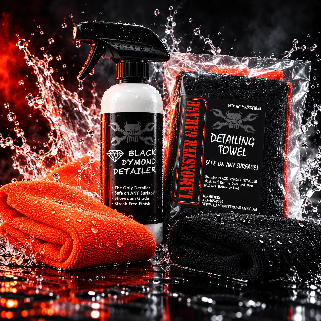 Black Dymond spray and wipe detailer safe for windshields plastics chrome and paint | LG5001 | Lamonster Garage