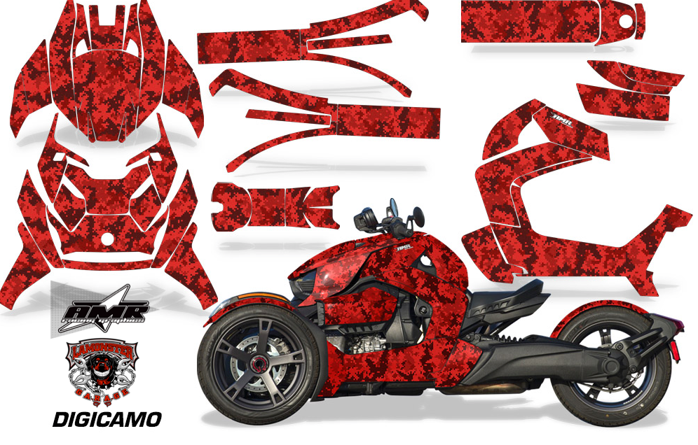 Full Body Vinyl Graphics Kit for Can-Am Ryker 2019 - Present / Digital Camo (AMR-1001) - Lamonster Garage