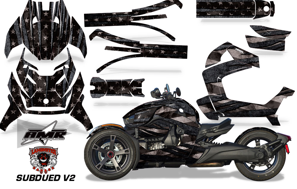 AMR Racing - Full Body Vinyl Graphics Kit for Can-Am Ryker 2019 - Present / Subdued V2 (AMR-1008) - Lamonster Garage