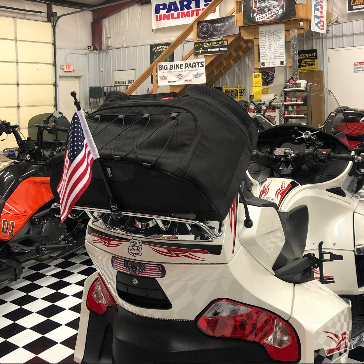 KURYAKYN / SHOW CHROME - RT Trunk Rack & Bag Combo (2010 - 2019) (SC-155-5281)  - Lamonster Garage
FLAG SOLD SEPARATELY  (LGA-2240)