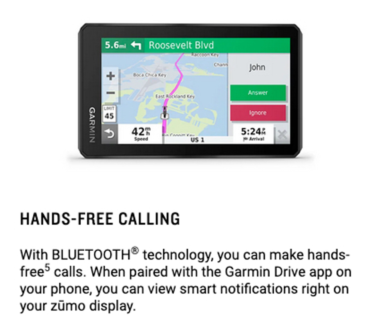 Garmin Zumo 5.5 GPS with Built-In Bluetooth and Map Updates Black  010-02296-00 - Best Buy