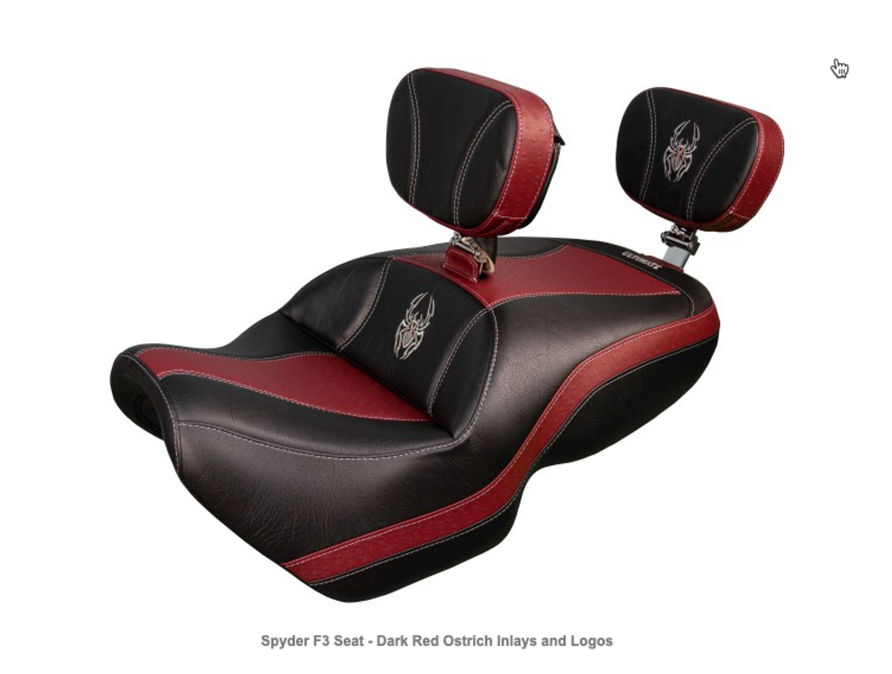 Ultimate Seat, Can Am Spyder F3 (2015 - Present)
Spyder F3 Seat - Dark Red Ostrich Inlays and Logos