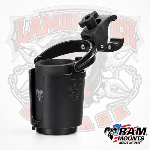 Passenger Drink Holder with RAM Level Cup & Tough-Claw Mount for Can-Am Spyder | RAM-B-132-400U | Lamonster Garage