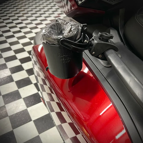 Passenger Drink Holder with RAM Level Cup & Tough-Claw Mount for Can-Am Spyder | RAM-B-132-400U | Lamonster Garage
